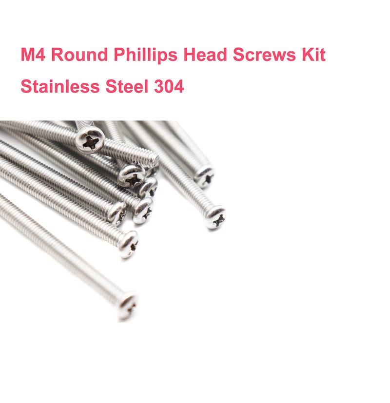 cSeao 100pcs Pan Phillips Head M4 Machine Screws 304 Stainless Steel Assortment Kit  M4x35mm/ 40mm/ 45mm/ 50mm/ 55mm - Image 5